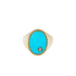 Precious Oval Signet Ring with Diamond Bezel