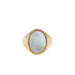 Precious Oval Signet Ring with Diamond Bezel