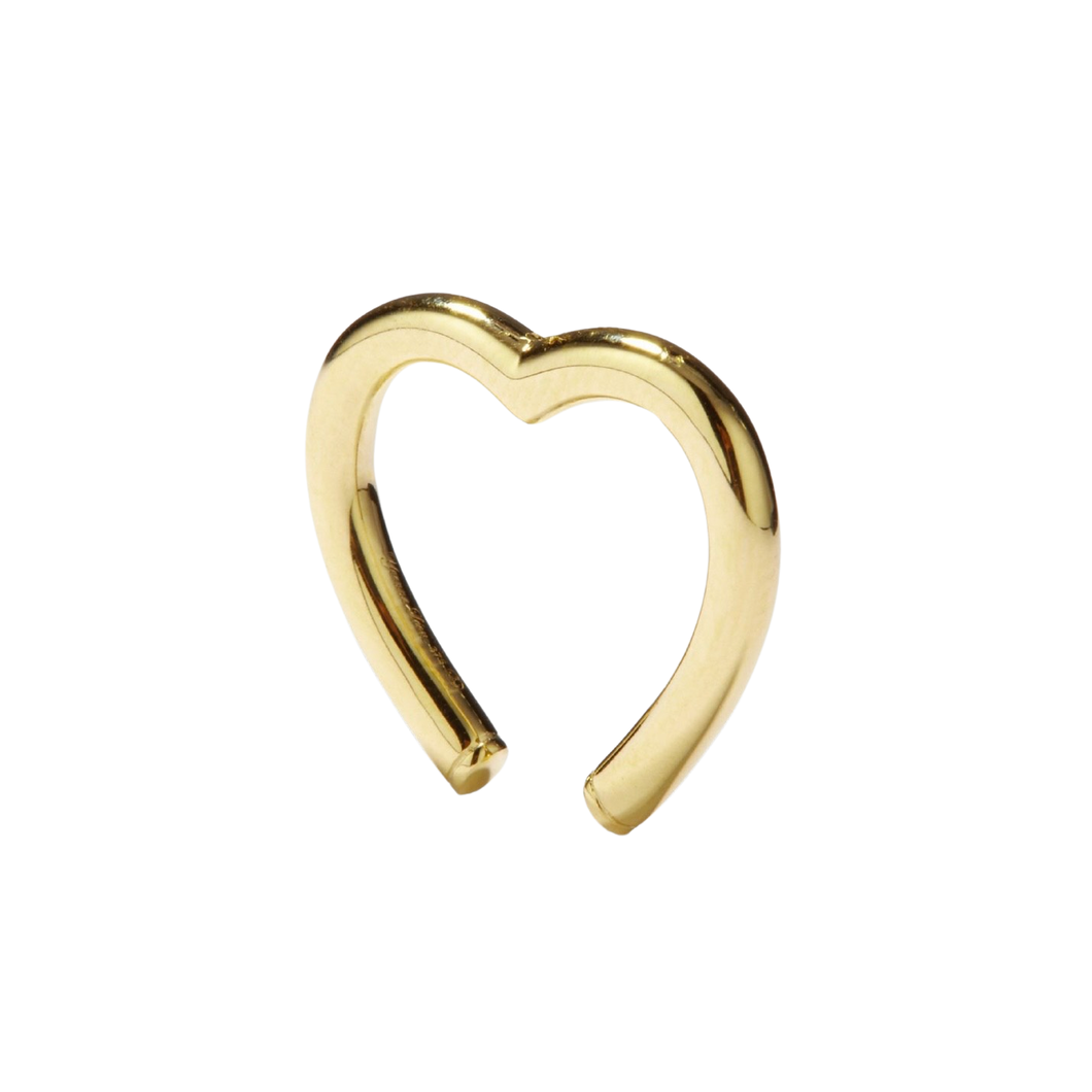 Diamond or High Polish Heart Amor Ear Cuff