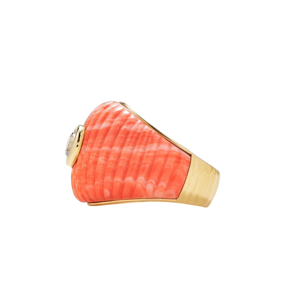Maxi Berlingot Fluted Dome Ring & Topaz Bezel
