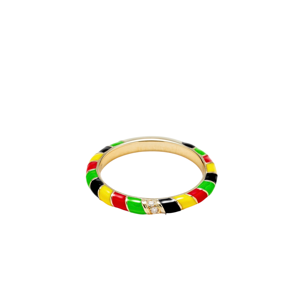 Mini Enamel & Diamond Twisted Candy Eternity Band Ring