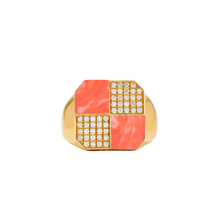 Damier Diamond & Precious Stone Square Checker Board Ring