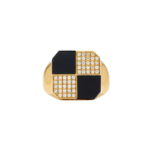 Damier Diamond & Precious Stone Square Checker Board Ring