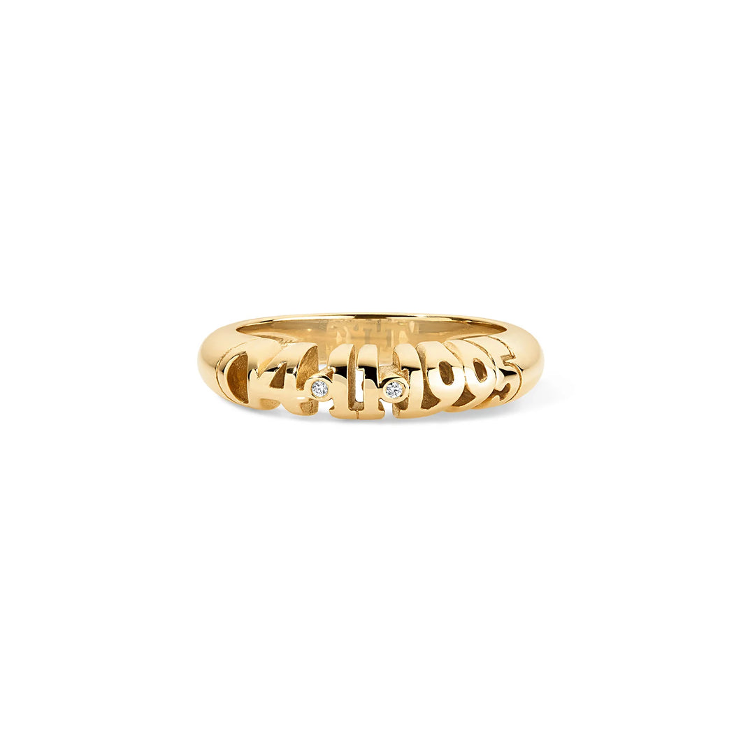 Skinny Inscribed Gold Nomad Ring