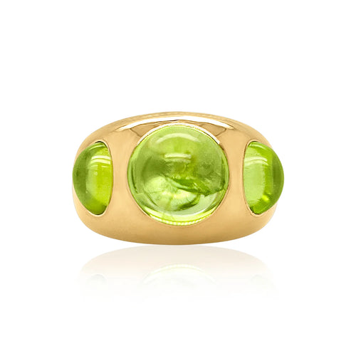 Round & Oval Chunky Peridot Ring