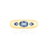 Blue Sapphire 3 Stone Oval & Pear Classic Ring