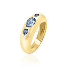 Blue Sapphire 3 Stone Oval & Pear Classic Ring