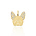 Gold French Bulldog Charm with Diamonds