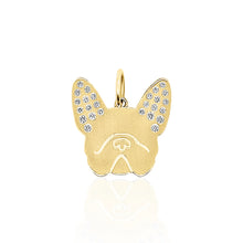 Gold French Bulldog Charm with Diamonds