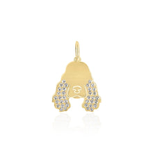 Gold Spaniel Charm with Diamonds
