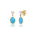 Diamond & Turquoise Dangle Stud Earrings