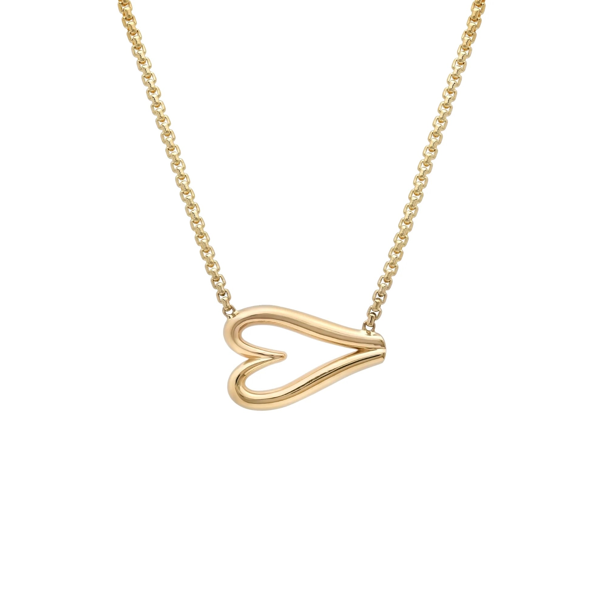 Diamond or Gold Open Heart Necklace
