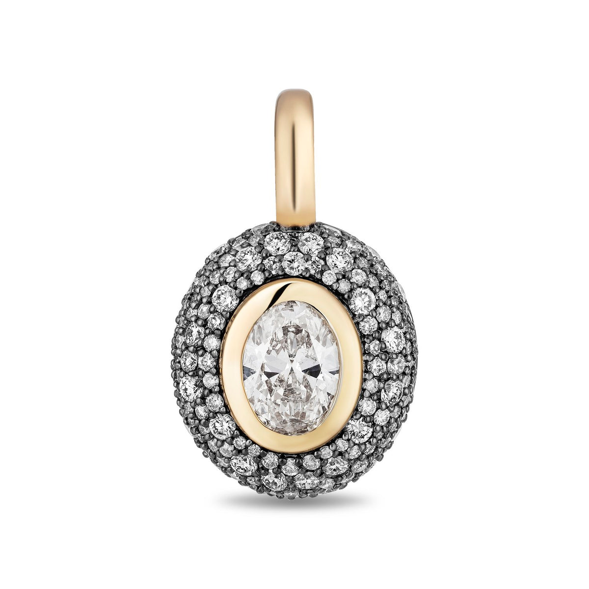 Medium Floret Gemstone & Diamond Pendant