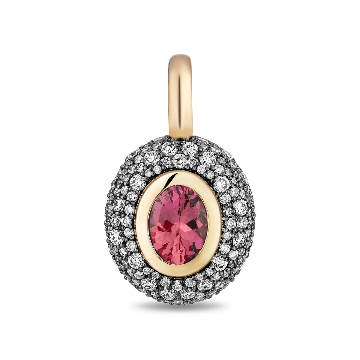 Medium Floret Gemstone & Diamond Pendant