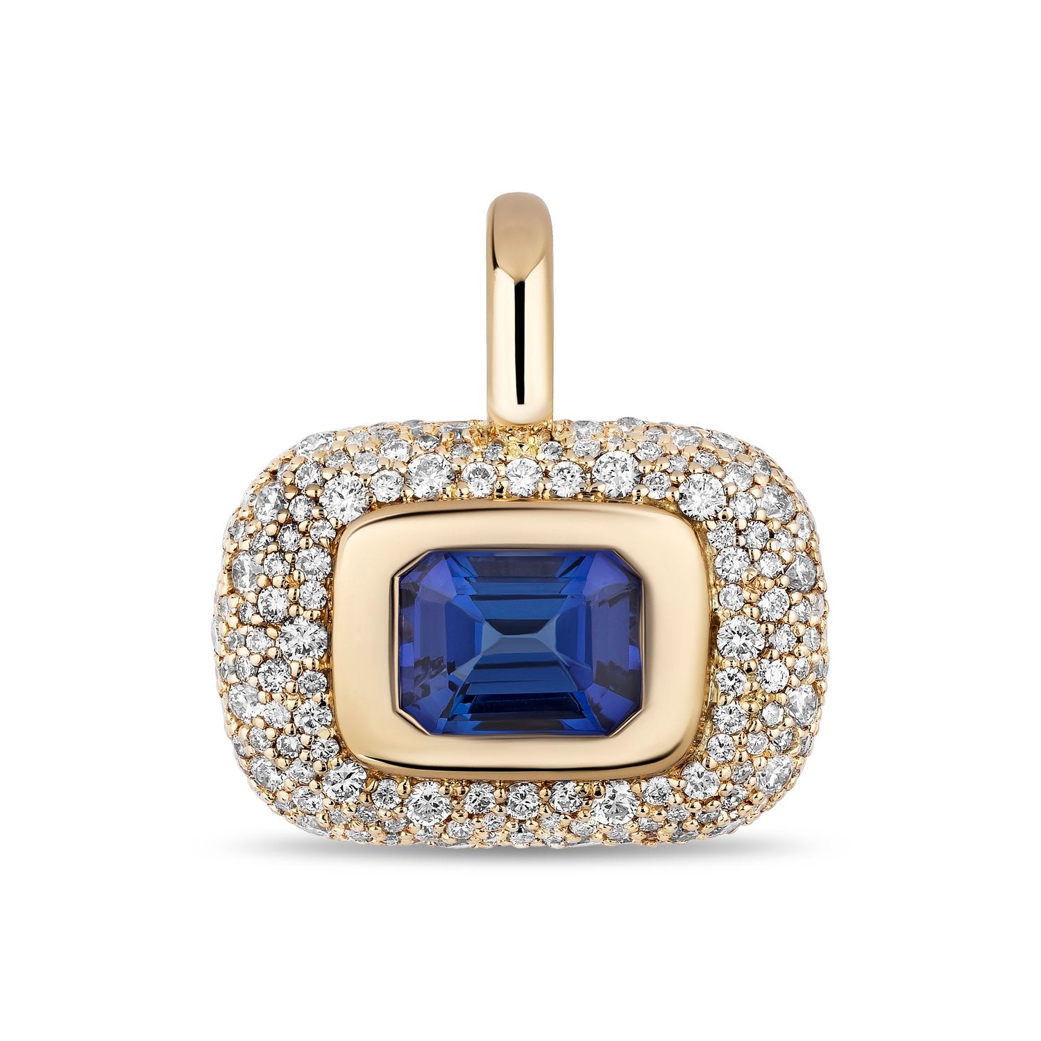 Medium East West Floret Gemstone & Diamond Pendant
