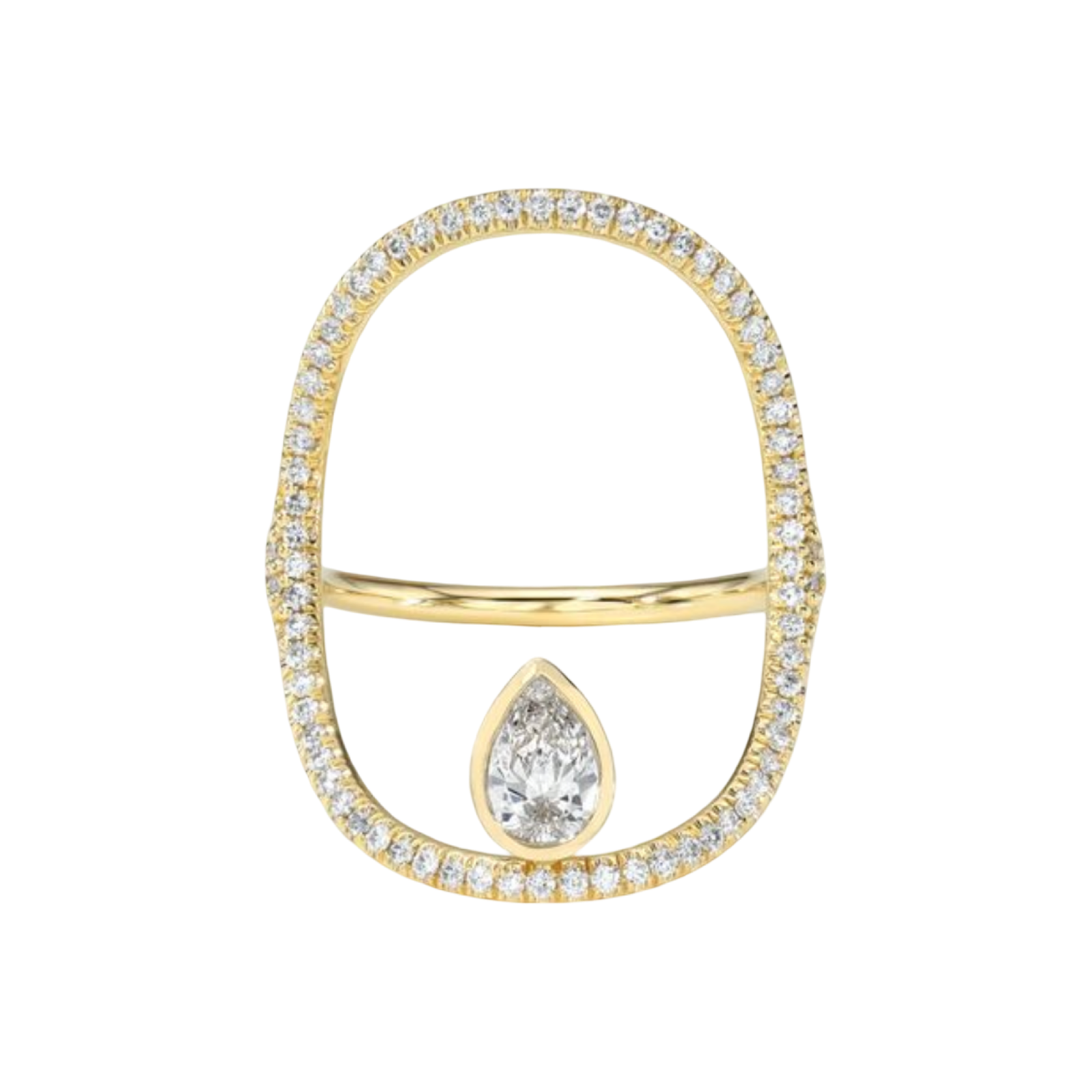 Pear Diamond Pave Continuity Ring