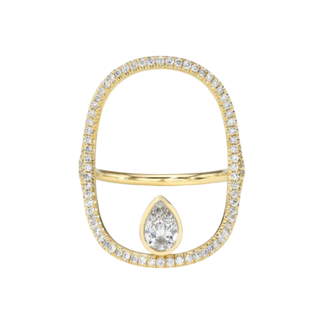 Pear Diamond Pave Continuity Ring