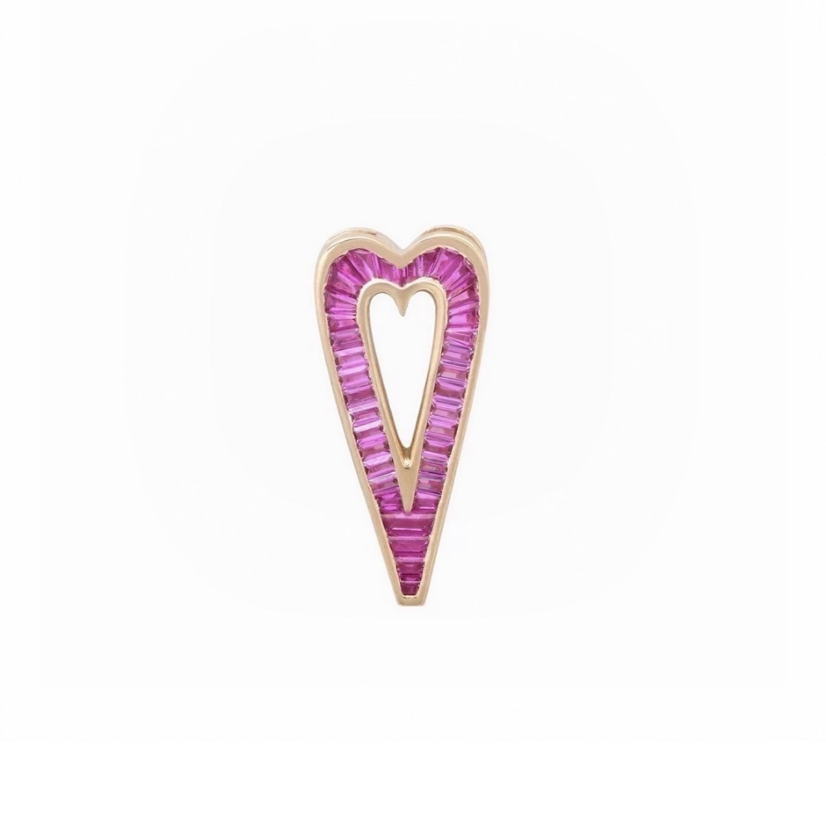 Slide On Grandsize Gemstone Encrusted Heart Charm