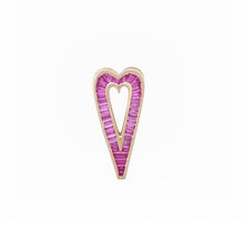 Slide On Grandsize Gemstone Encrusted Heart Charm