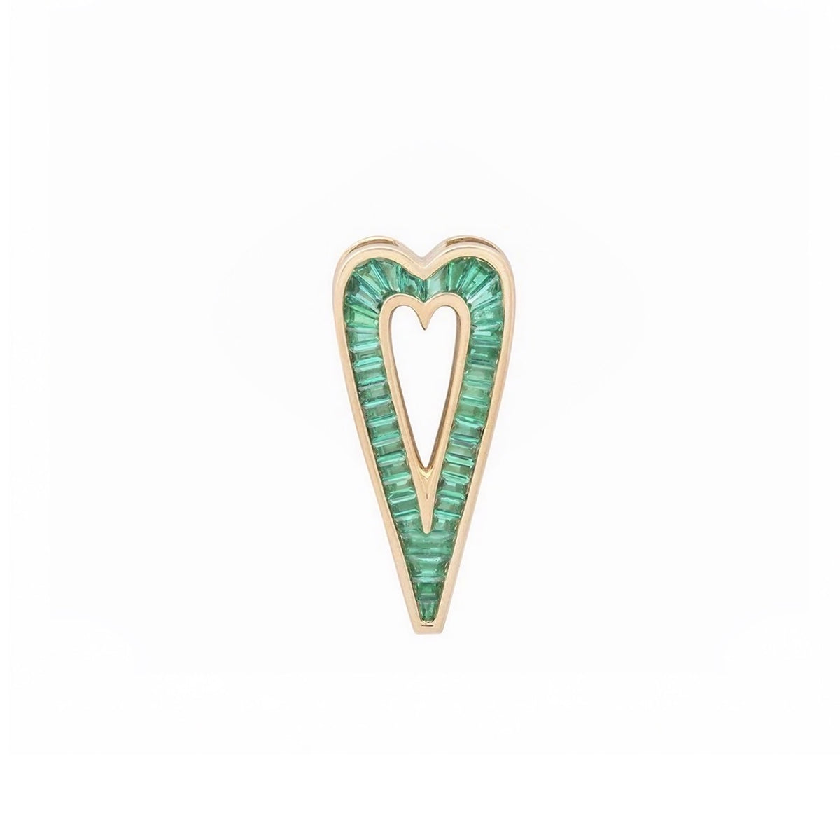 Slide On Grandsize Gemstone Encrusted Heart Charm