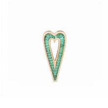 Slide On Grandsize Gemstone Encrusted Heart Charm
