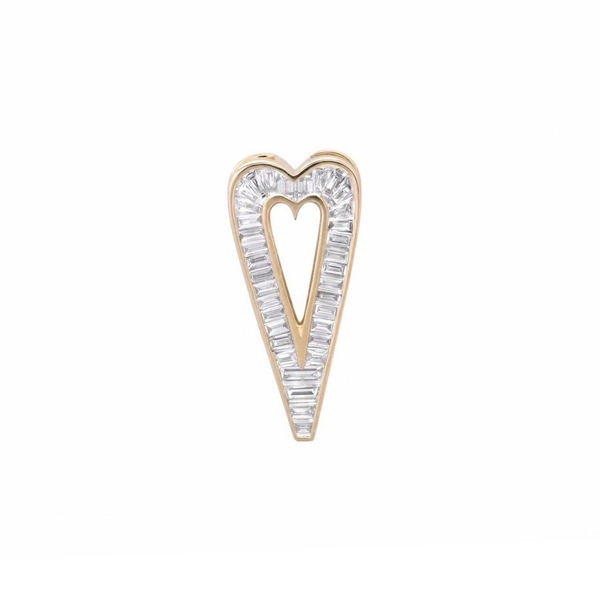 Slide On Grandsize Diamond Encrusted Heart Charm
