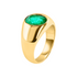 Glowing Bezel Set  Emerald Dome Ring