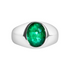 Glowing Bezel Set  Emerald Dome Ring