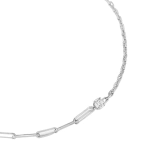50/50 Solitaire Diamond Chain Bracelet