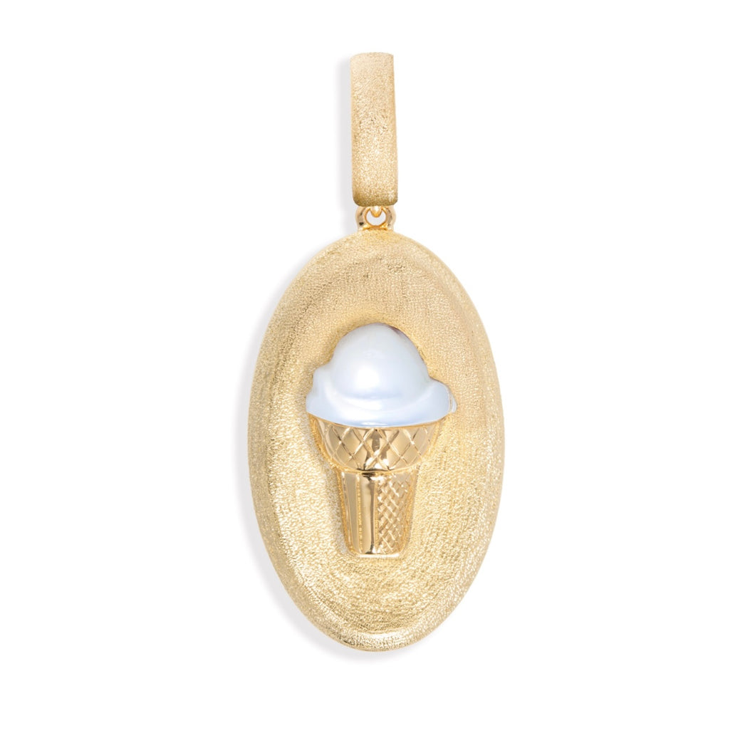 Baby Brushed Gold & Gemstone Emoji Icon Charm Pendant