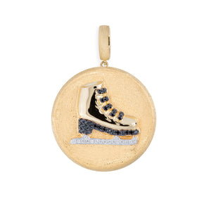 Brushed Gold & Gemstone Circle Emoji Icon Charm Pendant