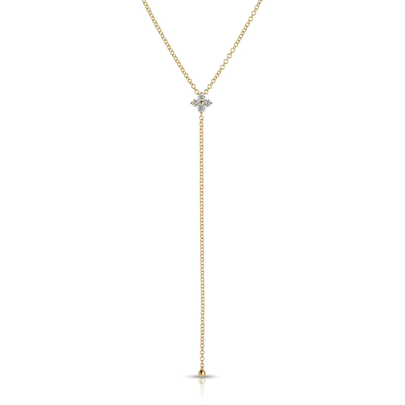 Diamond Fleur Lariat Necklace