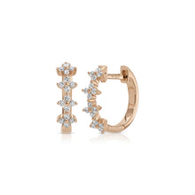Diamond Fleur Huggie Hoop Earrings