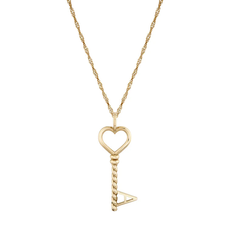Twine Key Initial Charm