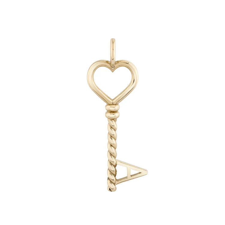 Twine Key Initial Charm