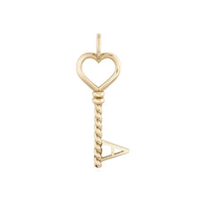Twine Key Initial Charm