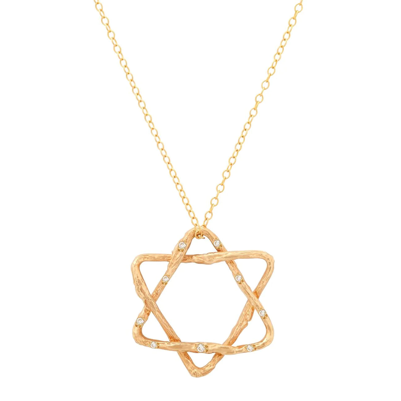Large Intertwined Star Of David Necklace