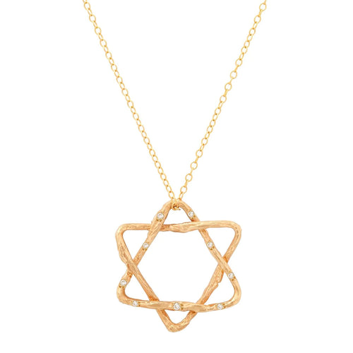 Large Intertwined Star Of David Necklace