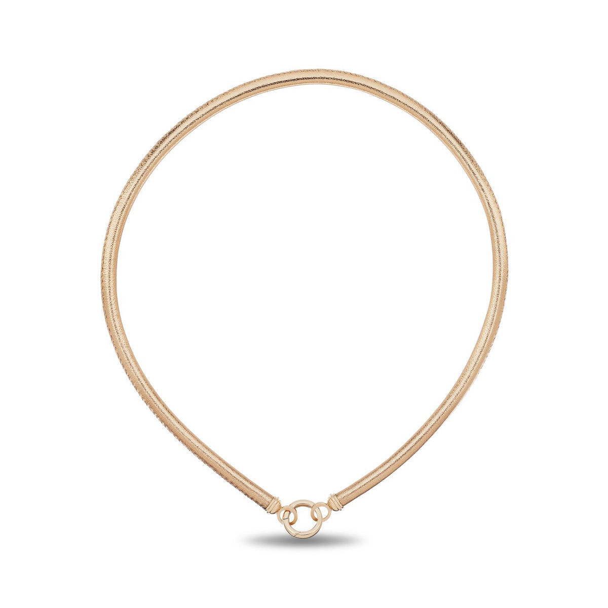 Golden Leather Torque Necklace
