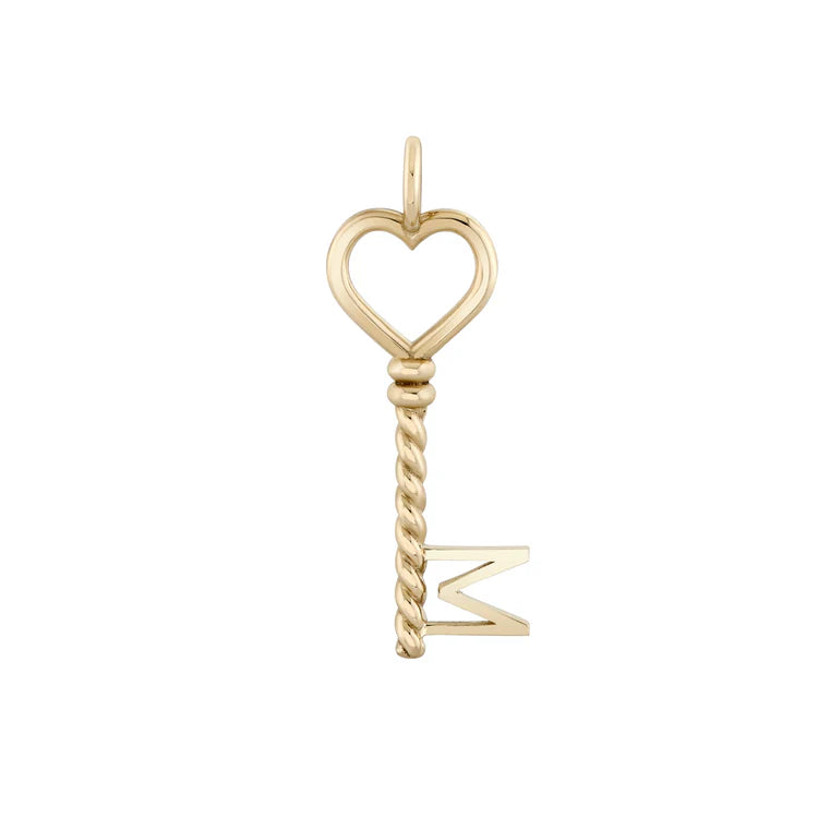 Twine Key Initial Charm