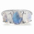 Jumbo Sterling Silver One of a Kind Gumdrop Three Stone Cabochon Ring
