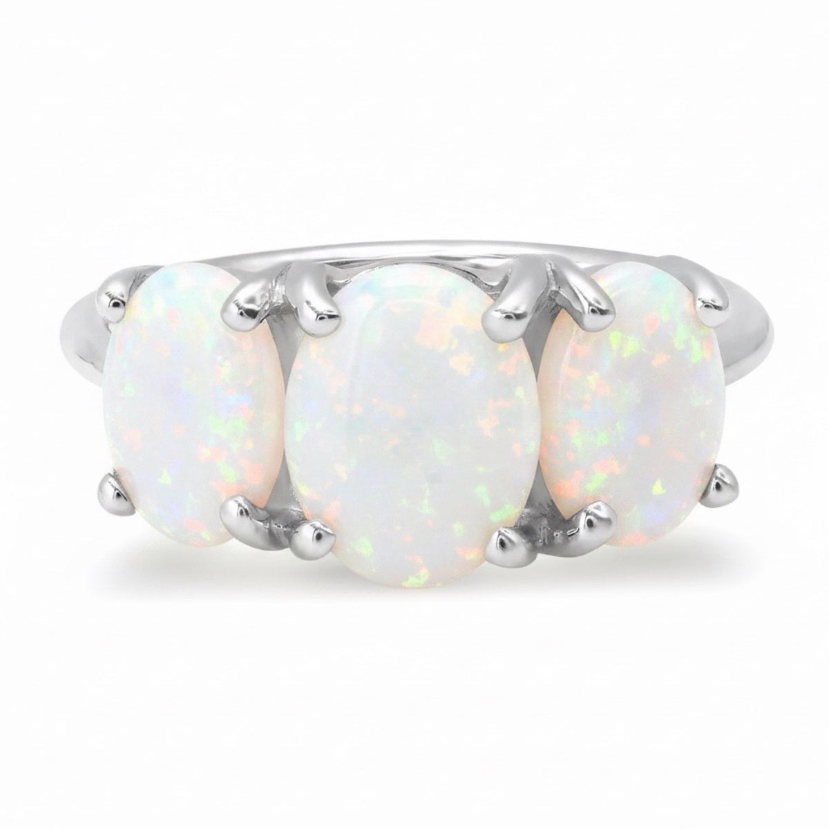 Jumbo Sterling Silver One of a Kind Gumdrop Three Stone Cabochon Ring