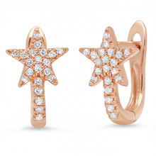 Diamond Star Huggie Hoop Earrings