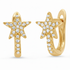 Diamond Star Huggie Hoop Earrings