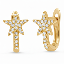 Diamond Star Huggie Hoop Earrings
