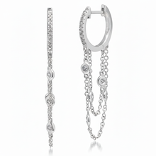 Drip Chain with Bezel Diamonds Huggies