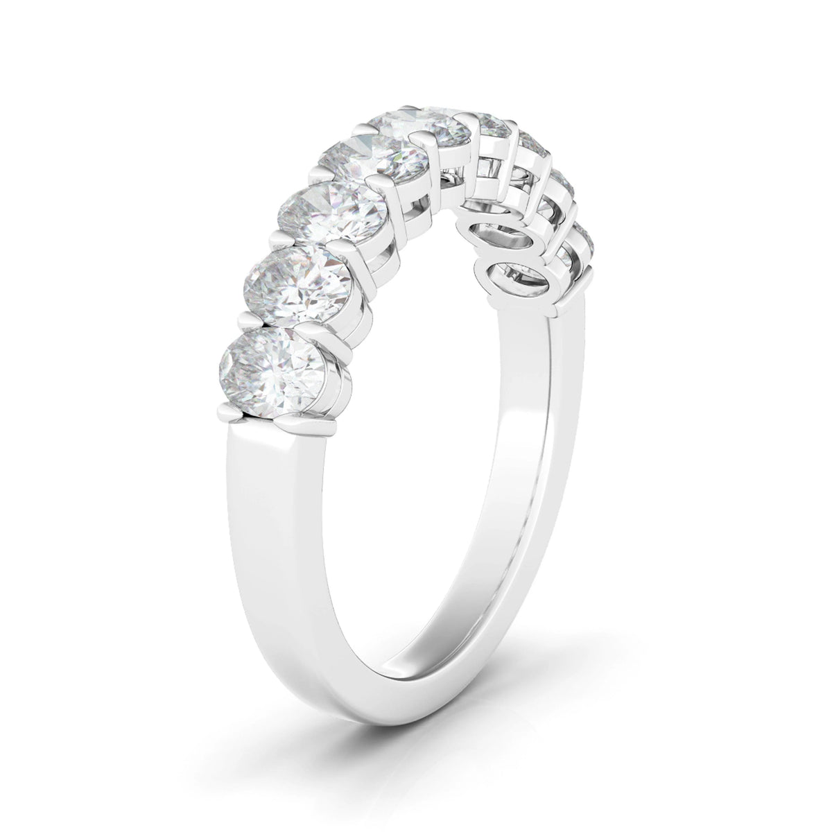 Half Oval Cut Lab Grown Diamond Eternity Band Ring