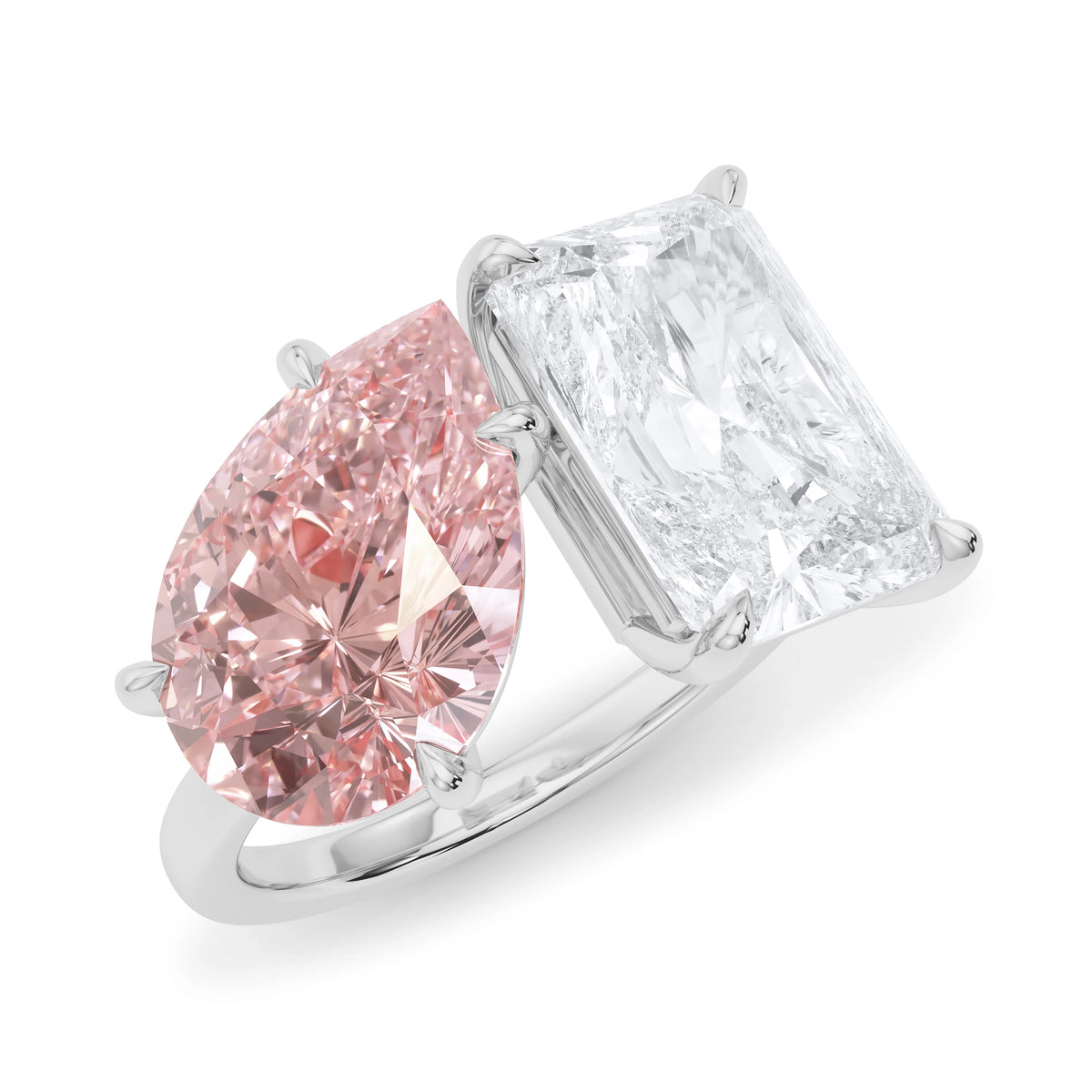 Toi & Moi Pink & White Lab Grown Diamond Ring