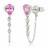 Pear Shape Gemstone & Diamond Chain Wrap Earrings