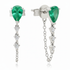 Pear Shape Gemstone & Diamond Chain Wrap Earrings